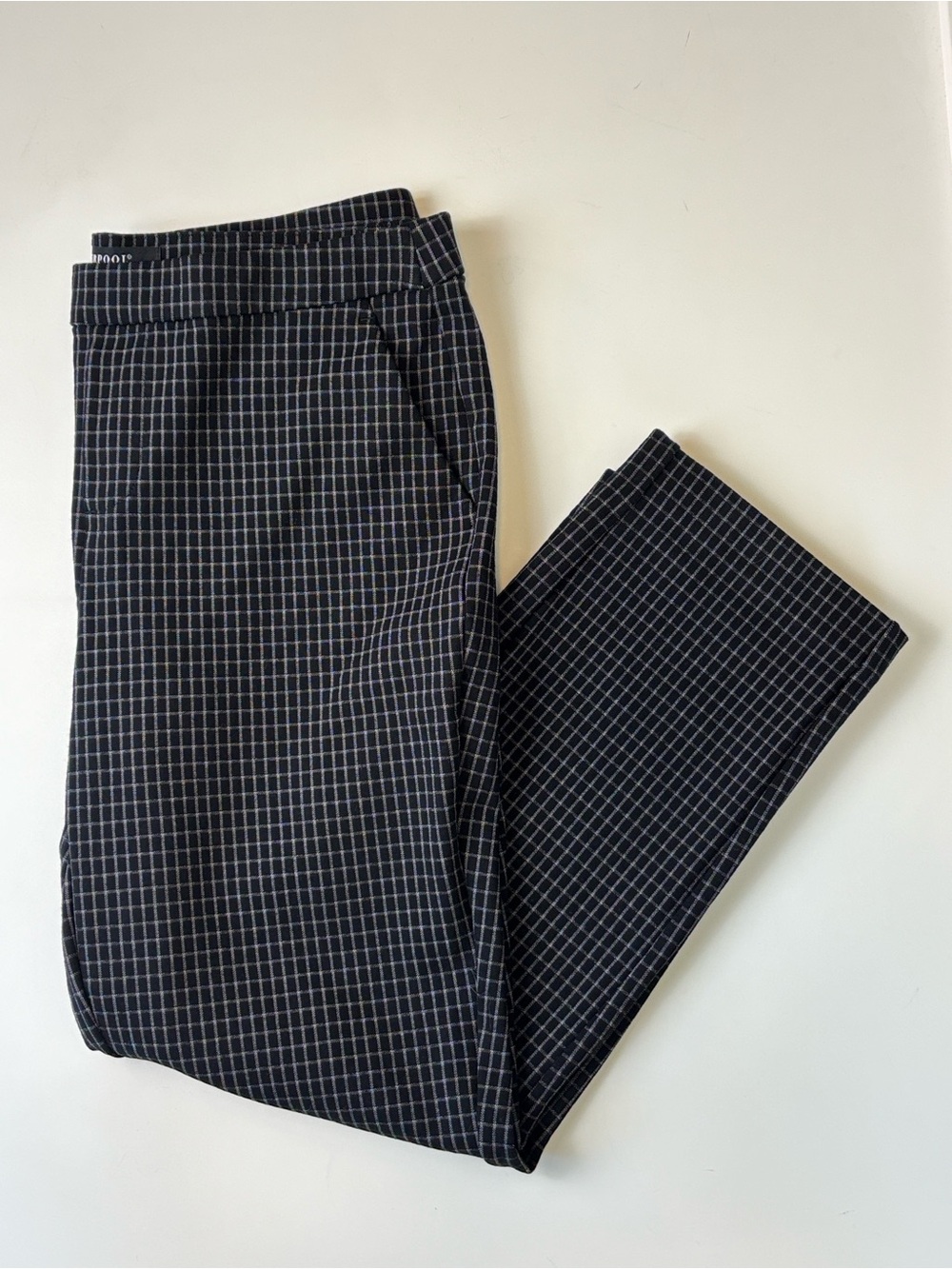 Liverpool Black and White Windowpane Knit Trousers